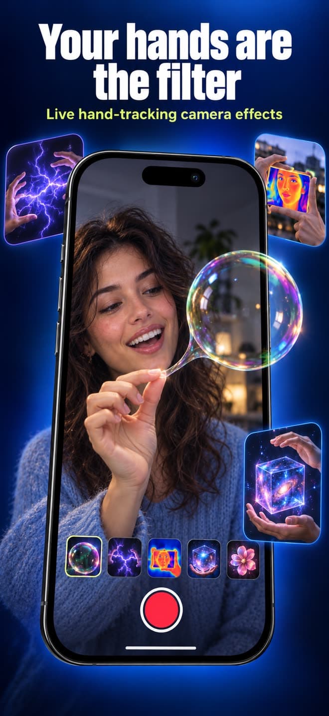 Mote App Store screenshot: your hands are the filter